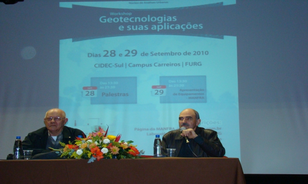 Professores Antonio Maçada e Juarenze Cardoso Neves falaram sobre a disciplina de Topografia