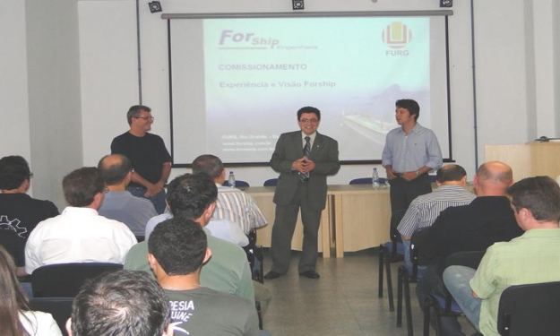 Vice-reitor Ernesto Pinto liderou a recepção aos representantes da empresa Forship