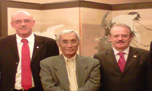 Reitor Cousin, embaixador do Brasil na Coréia do Sul, Edmundo Fujita, e governador Tarso Genro
