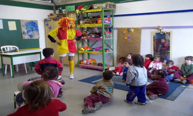 Emilia se encontrou com a turma do maternal