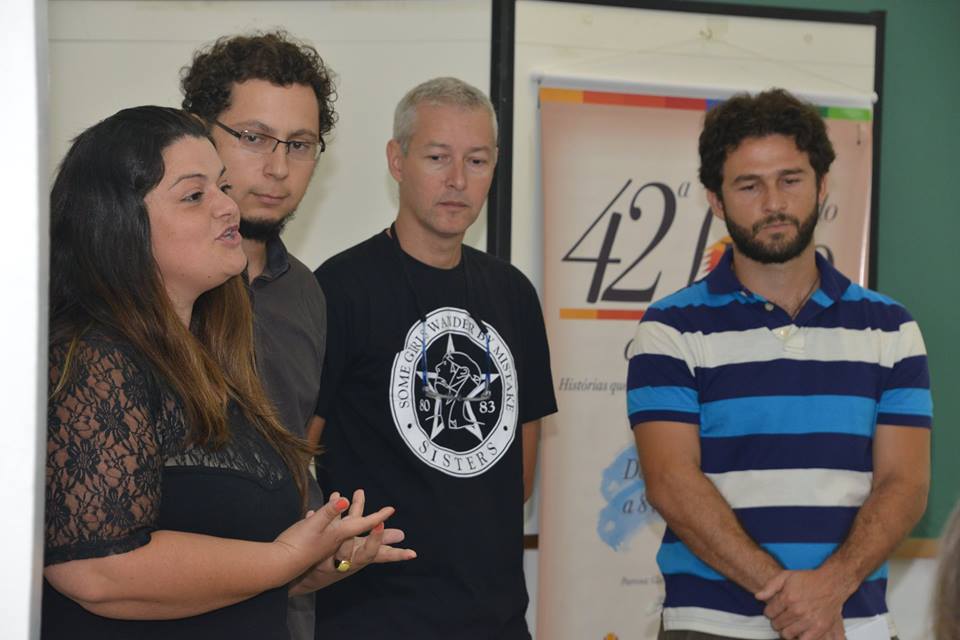Equipe responsável pelas atividades da Feira (Débora Amaral, Roberto Souza, Law Tissot e Rodrigo Pereira)
