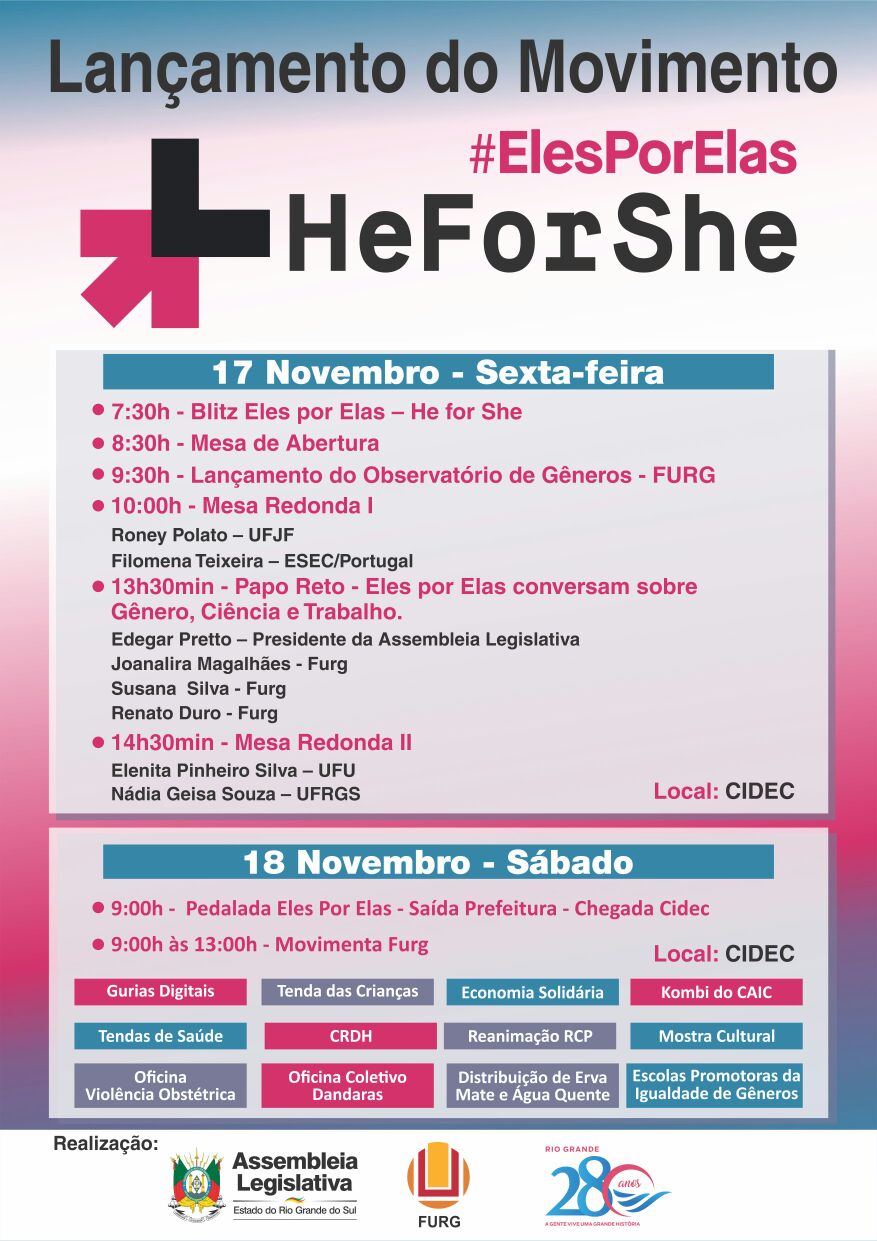 Programação #HeForShe - 18/11